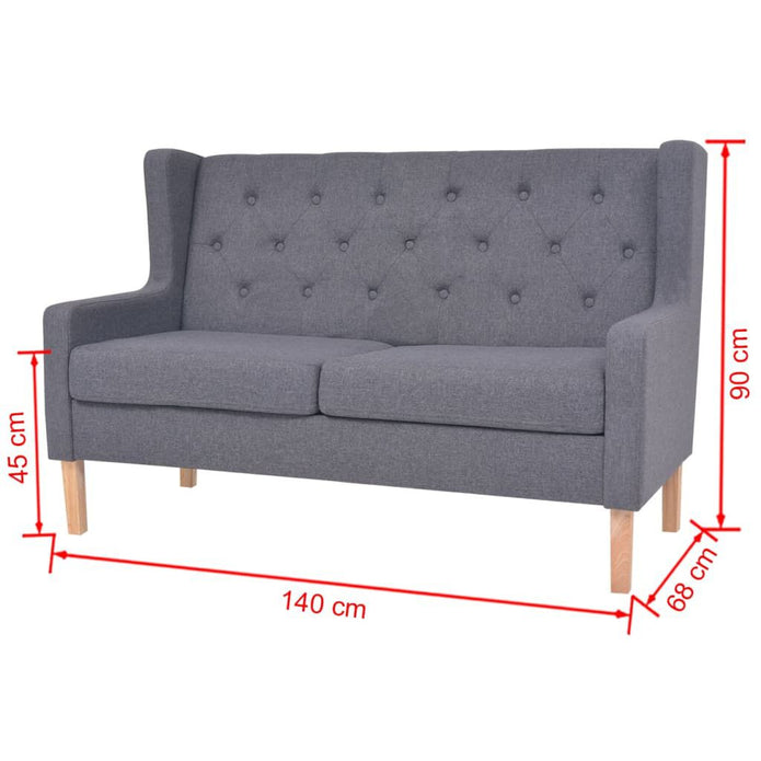 2-Tlg. Sofa-Set Stoff Grau