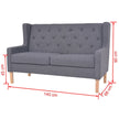 2-Tlg. Sofa-Set Stoff Grau