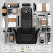 ® Kulturbeutel Design 2026, 3-In-1 Kulturtasche Zum Aufhängen Mit 7 Liter Stauraum Für Damen Und Herren, Kosmetiktasche Für Reise, Große Waschtasche, Waschbeutel, Schwarz Matt
