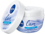 NIVEA Care Creme, Schnell Einziehende Creme Für Gesicht Und Körper, Feuchtigkeitsspendende NIVEA Creme Für Ein Zartes Und Glattes Hautgefühl (200 Ml)