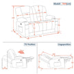 M Mcombo 2 Sitzer Sofa 150° Verstellbar, 2Er Relaxsessel, 7009
