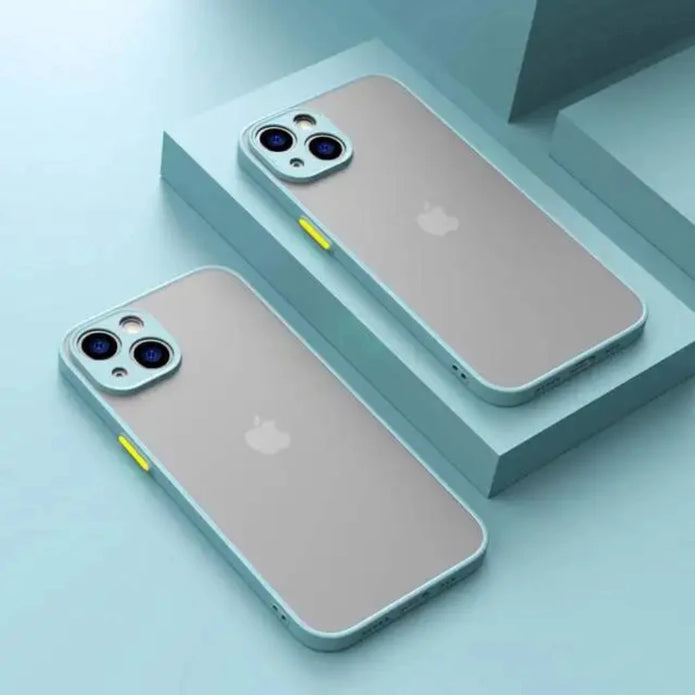 Shockproof Armor Matte Case for Iphone 16 15 14 plus 13 11 12 Pro Max Luxury Silicone Bumper Clear Hard PC Back Cover Capa