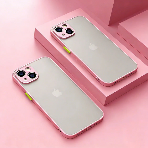 Shockproof Armor Matte Case for Iphone 16 15 14 plus 13 11 12 Pro Max Luxury Silicone Bumper Clear Hard PC Back Cover Capa