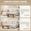 Ecksofa Mit Schlaffunktion L-Form 3-Sitzer Sofa Mit Umkehrbarer Chaiselongue