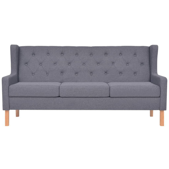 2-Tlg. Sofa-Set Stoff Grau