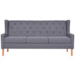 2-Tlg. Sofa-Set Stoff Grau