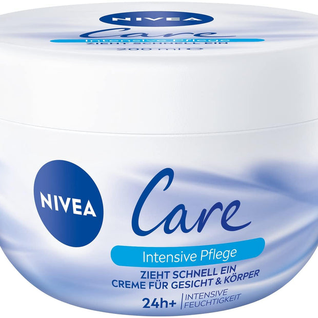 NIVEA Care Creme, Schnell Einziehende Creme Für Gesicht Und Körper, Feuchtigkeitsspendende NIVEA Creme Für Ein Zartes Und Glattes Hautgefühl (200 Ml)