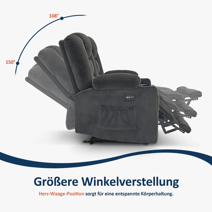 M Mcombo 2 Sitzer Sofa 150° Verstellbar, 2Er Relaxsessel, 7009