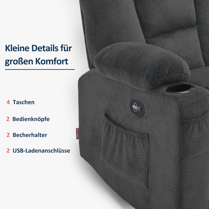 M Mcombo 2 Sitzer Sofa 150° Verstellbar, 2Er Relaxsessel, 7009