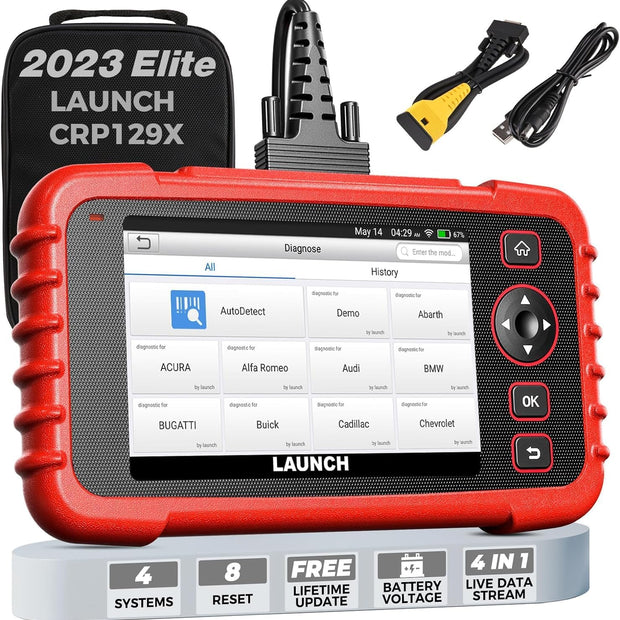 LAUNCH CRP129X OBD2 Diagnose Android,4 Systemdiagnosen Mit Öl-Reset,Epb / SAS / TPMS Und Gasannahme,Autovin Für Kleine Läden Und Heimwerker (Upgrade Von CRP129)