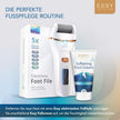 Essy Hornhautentferner Elektrisch Wiederaufladbar Mit 5 Ersatzrollen Für Seidig Weiche Füße, Akku Fußpflege Set Damen Herren Mit Druckschutz, 2 Geschwindigkeiten, Led-Display, Pediküre Set, (Weiß)