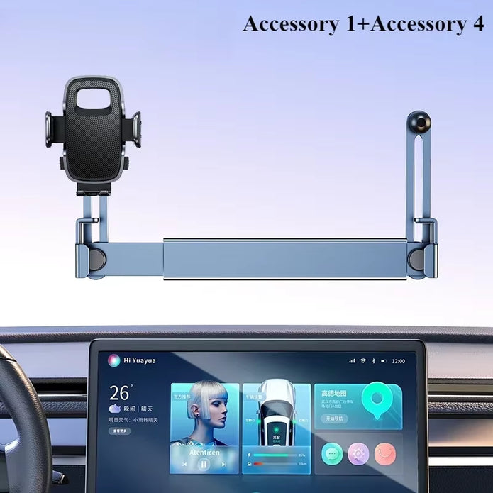 Eary Dual-Position Car Screen Phone Holder Metal Bracket 360° Adjustable Stand Fit for Tesla Model 3 Y Highland Car Accessories