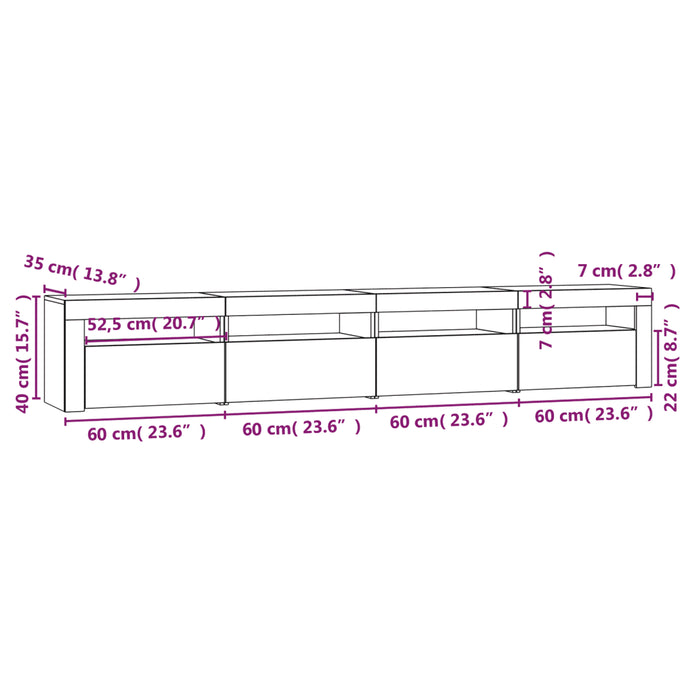 TV Schrank Mit Led-Leuchten Lowboard Fernsehschrank Mehrere Auswahl Vidaxl